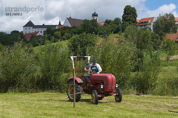 Traktor  Bauernhofmuseum in Wolfegg  Oberschwaben  Allgäu  Baden-Württemberg  Deutschland  Europa