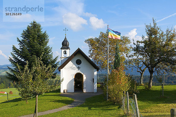 St. Hubertus Kapelle in Forst bei Scheidegg  Allgäu  Bayern  Deutschland  Europa
