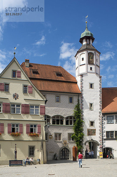 Rathausturm in der Altstadt von Wangen im Allgäu  Oberschwaben  Allgäu  Baden-Württemberg  Deutschland  Europa
