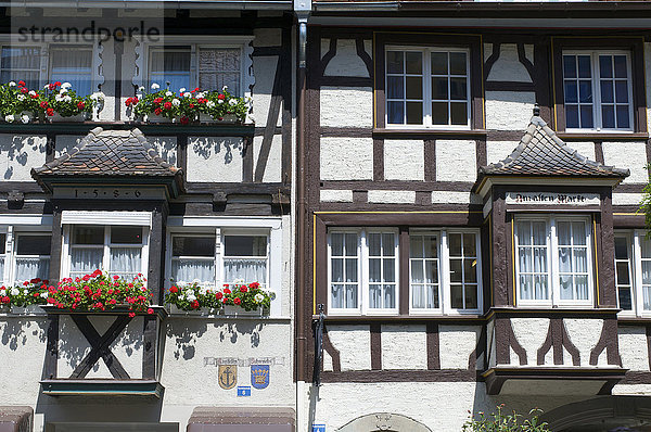Fachwerkgebäude  Maximilianstraße in der Altstadt  Lindau  Bayern  Deutschland  Europa