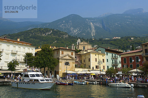 Hafen von Malcesine am Gardasee  Venetien  Italien  Europa