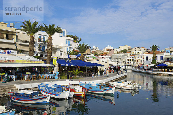 Voulismeni-See in Agios Nikolaos  Kreta  Griechenland  Europa