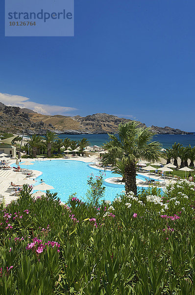 Hotelpool am Damnoni Beach bei Plakias  Kreta  Griechenland  Europa