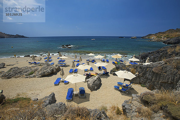 Strand von Damnoni bei Plakias  Kreta  Griechenland  Europa