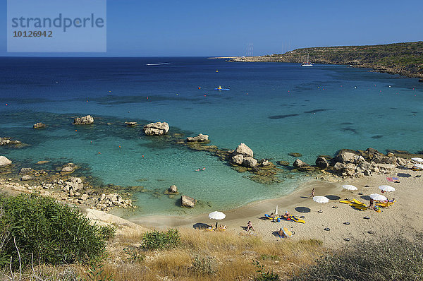 Strand Konnos Beach bei Protaras  Agia Napa  Südzypern  Zypern  Europa