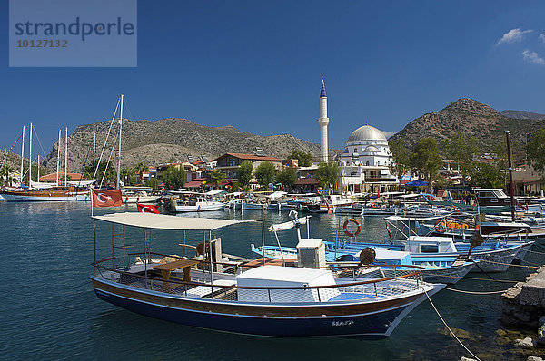 Fischerhafen von Bozburun bei Marmaris  türkische Ägäis  Türkei  Asien