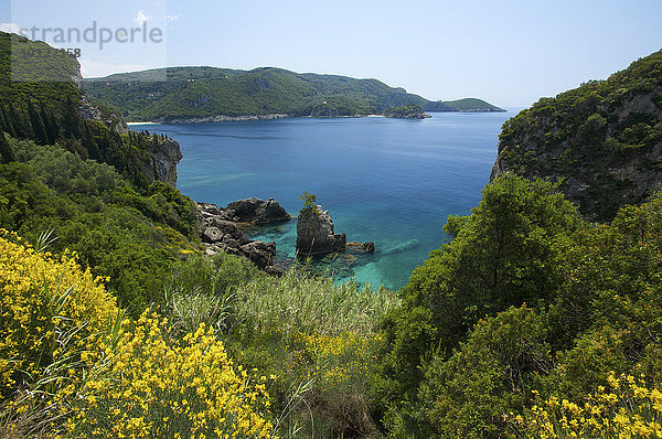Küstenlandschaft  Paleokastritsa  Korfu  Ionische Inseln  Griechenland  Europa