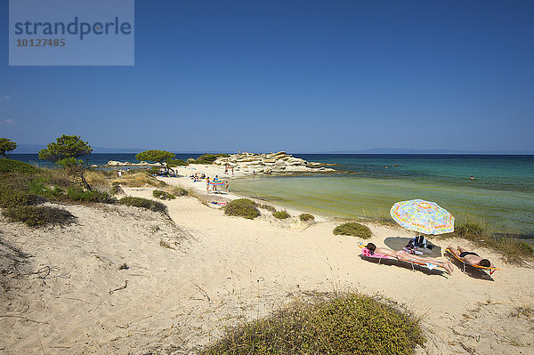 Strand  Karidi Beach  Vouvourou  Sithonia  Chalkidiki  Griechenland  Europa