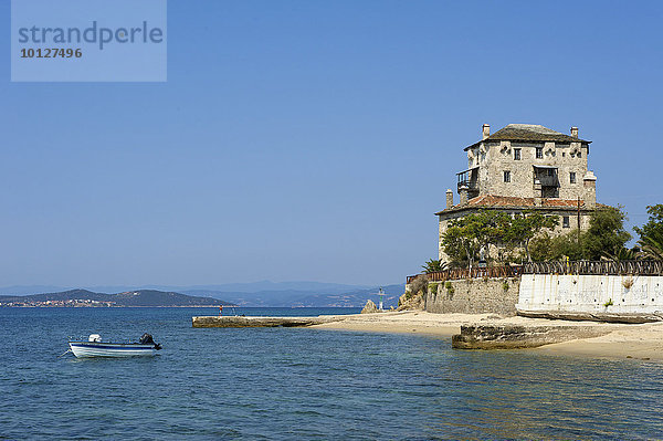 Wehrturm in Ouranoupoli  Athos  Chalkidiki  Griechenland  Europa