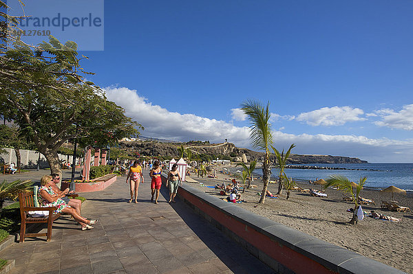 Strand  Promenade von San Juan  Teneriffa  Kanarische Inseln  Spanien  Europa