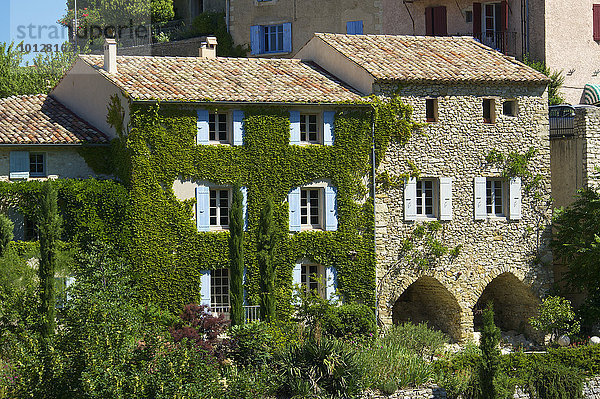 Haus mit Efeu in einem Dorf  Provence  Aurel  Département Vaucluse  Provence-Alpes-Côte d?Azur  Frankreich  Europa