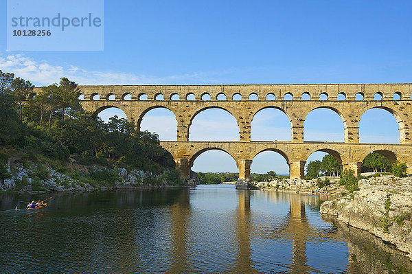 Aquädukt Pont du Gard  Nîmes  Region Languedoc-Roussillon  Frankreich  Europa