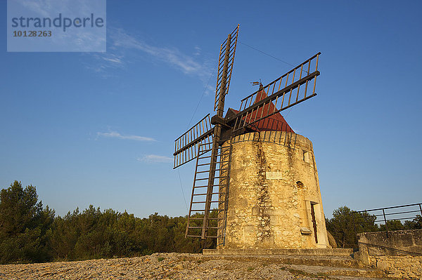 Moulin d'Alphonse Daudet  Windmühle von Alphonse Daudet  Fontvieille  Département Bouches-du-Rhône  Region Provence-Alpes-Côte d?Azur  Frankreich  Europa