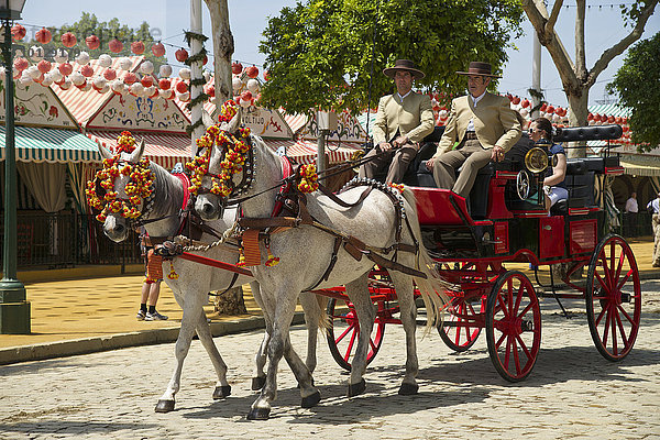 Kutsche bei der Feria de Abril  Sevilla  Andalusien  Spanien  Europa