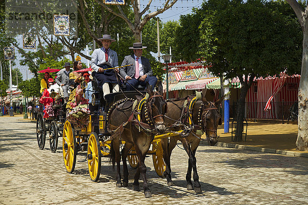 Kutsche bei der Feria de Abril  Sevilla  Andalusien  Spanien  Europa