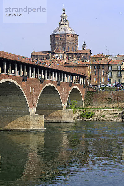 Ponte Coperto  Brücke  Pavia  Lombardei  Italien  Europa
