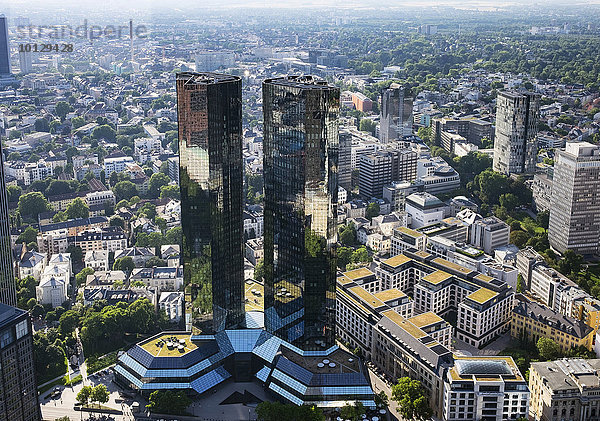 Deutsche-Bank-Hochhaus  Ausblick vom Main Tower  Frankfurt am Main  Hessen  Deutschland  Europa