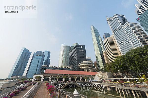 Innenstadt  Finanzviertel mit Hochhäusern  Singapur  Asien