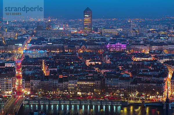 Überblick über die Stadt  Rhone  Lyon  Rhône-Alpes  Frankreich  Europa