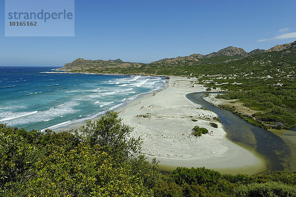 Strand Plage d´ Ostriconi an der Mündung des Ostriconi  bei L´Ile Rousse  Deserte des Agriates  Nordküste  Département Haute-Corse  Korsika  Frankreich  Europa