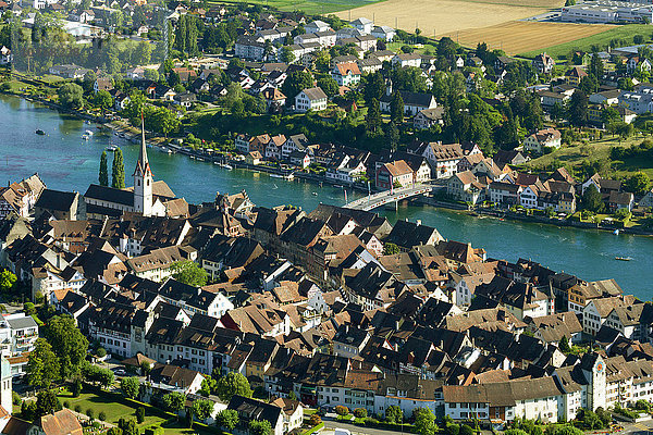 Ausblick auf die Altstadt  Stein am Rhein  Hochrhein  Kanton Schaffhausen  Schweiz  Europa