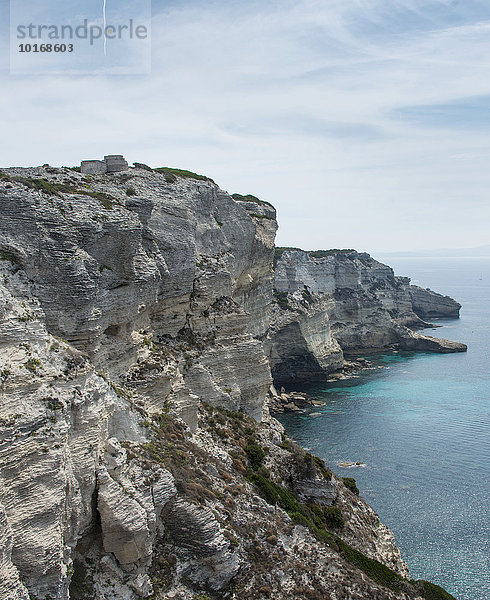 Steilküste  Kreidefelsen  Bonifacio  Korsika  Frankreich  Europa
