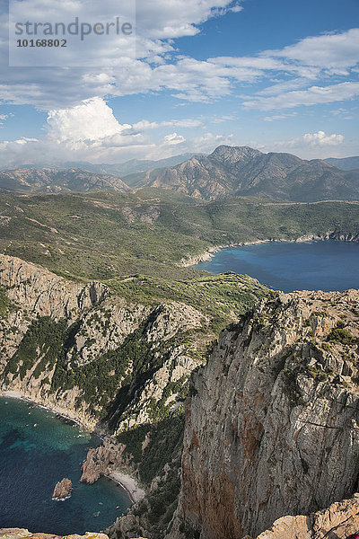 Küste und Berglandschaft  Golf von Porto  Korsika  Frankreich  Europa