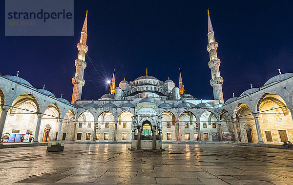 Blaue Moschee  Sultan Ahmet Camii bei Nacht  Sultanahmet  europäischer Teil  Istanbul