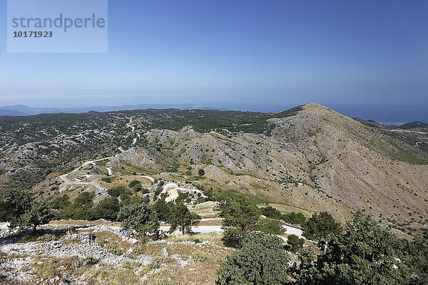 Ausblick über die Insel vom Mount Pantokrator  Ionische Inseln  Griechenland  Europa