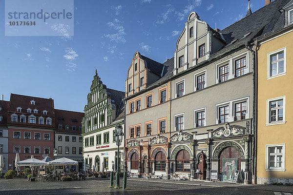 Cranachhaus und Stadthaus am Marktplatz  Weimar  Thüringen  Deutschland  Europa