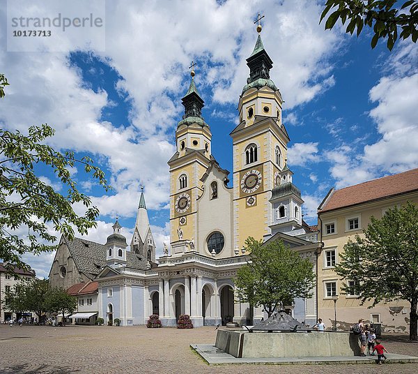 Dom Mariä Himmelfahrt am Domplatz  hinten Pfarrkirche St. Michael  Brixen  Südtirol  Trentino-Alto Adige  Italien  Europa