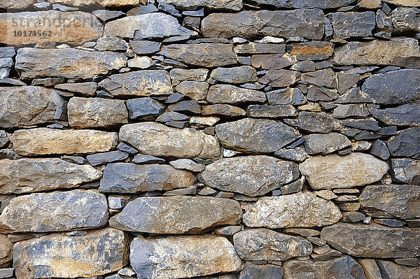 Natursteinmauer  Madeira  Portugal  Europa