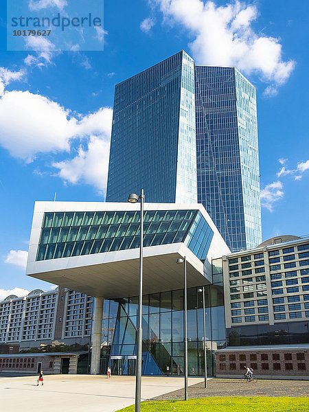 Europäische Zentralbank  EZB  Nordseite  Haupteingang  Frankfurt am Main  Hessen  Deutschland  Europa