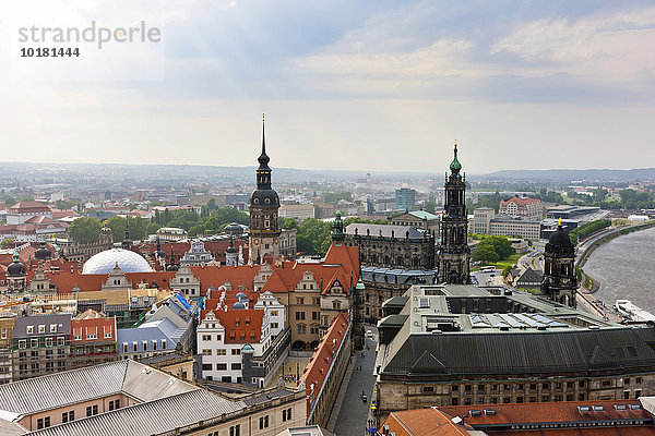Blick über Dresden  Sachsen  Deutschland  Europa