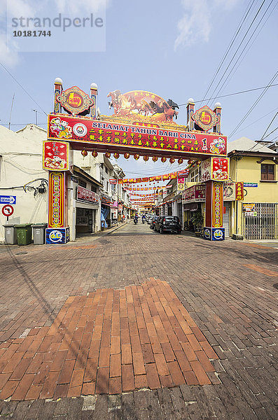 Eingang zu Chinatown  Ortsteil Kampung Bakar Batu  Malakka oder Melaka  Malaysia  Asien