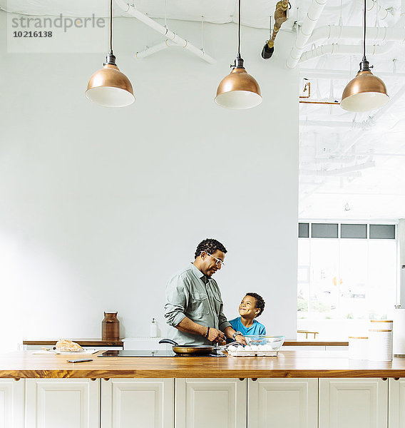 kochen Menschlicher Vater Sohn Küche