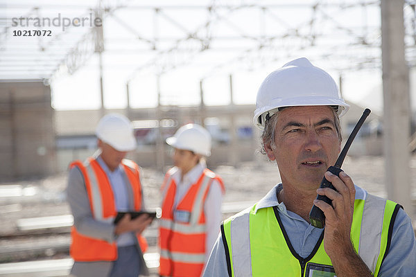 bauen Funkgerät walkie talkie walkie talkies sprechen arbeiten