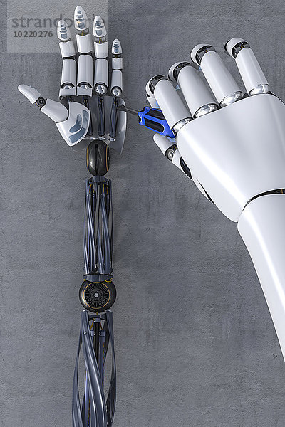 3D Rendering  Roboter Handreparatur Roboterhand