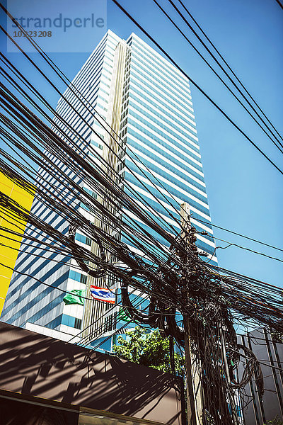 Thailand  Bangkok  verwirrte und unordentliche elektrische Kabel