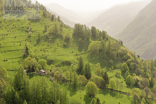 Italien  Piemont  Val Bellino  Einzelgehöft in den Bergen