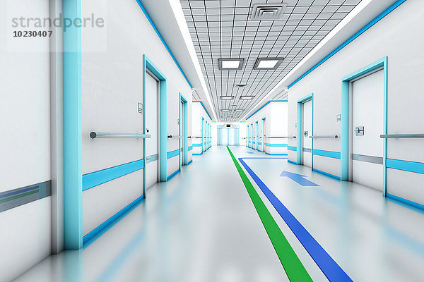 3D Rendering  Architekturvisualisierung eines modernen Krankenhauses.