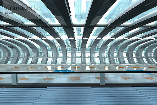 Futuristische U-Bahn oder Bahnhof  3D Rendering