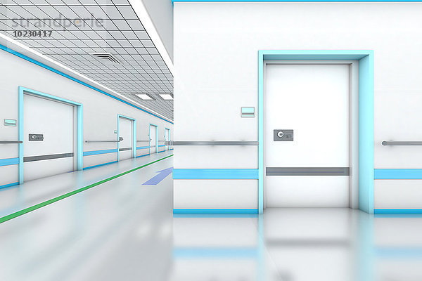 3D gerenderte Darstellung  modernes Krankenhaus