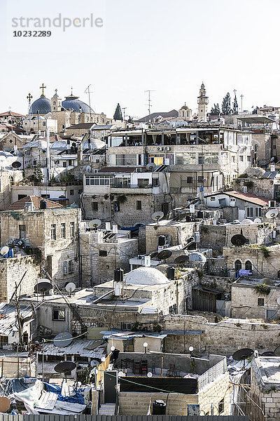 Israel  Jerusalem  Blick über das muslimische Viertel  Grabeskirche im Hintergrund