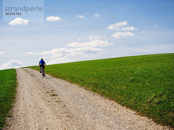 Deutschland  Schwarzwald  Radfahrer auf einem Wanderweg