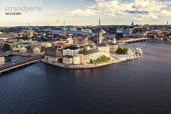 Schweden  Blick auf Gamla Stan  die zentrale und alte Stadtinsel von Stockholm