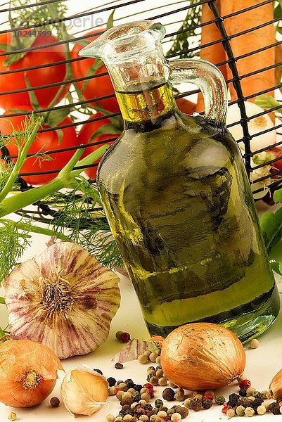 Korb Gemüse Olive Öl