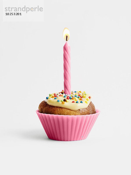 Geburtstag Kerze pink 1 cupcake