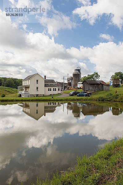 Amerika Bauernhof Hof Höfe Spiegelung Verbindung Maryland Teich Reflections