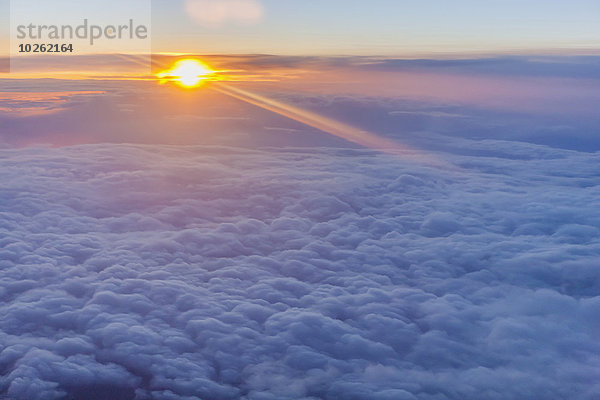 Wolke Sommer Sonnenaufgang Ansicht Luftbild Fernsehantenne Alaska Arktis